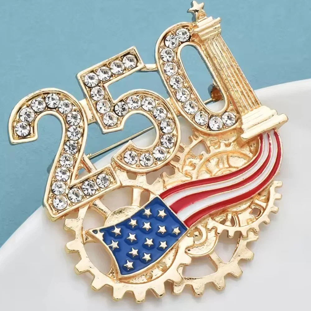 USA 250 American Flag Brooch